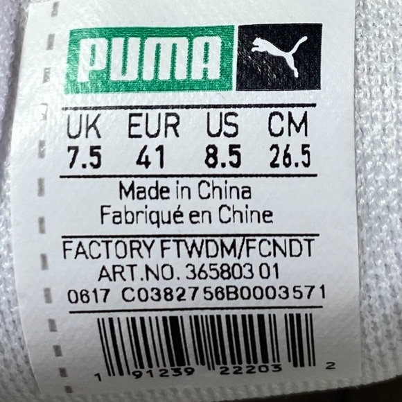 Puma Clyde Signature Ice Sneakers White/Black M8.5 - Picture 8 of 8